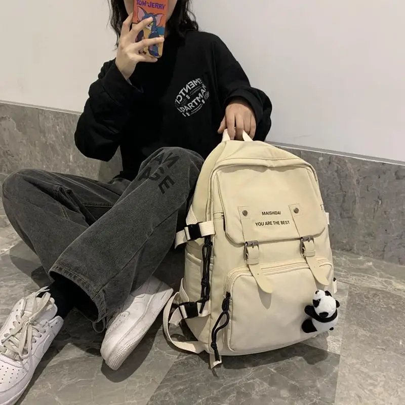 

Travel Women Book Backpack Waterproof Nylon Cute School Bag Girl Kawaii Student Backpack Laptop Female Fashion Bag Ladies Trendy