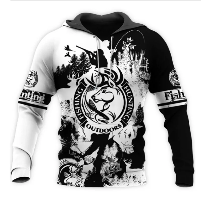 

Hunting Black and White 3D All Over print suit new fashion autumn sweatshirt/hoodie/zipper hoodie unisex fun streetwear