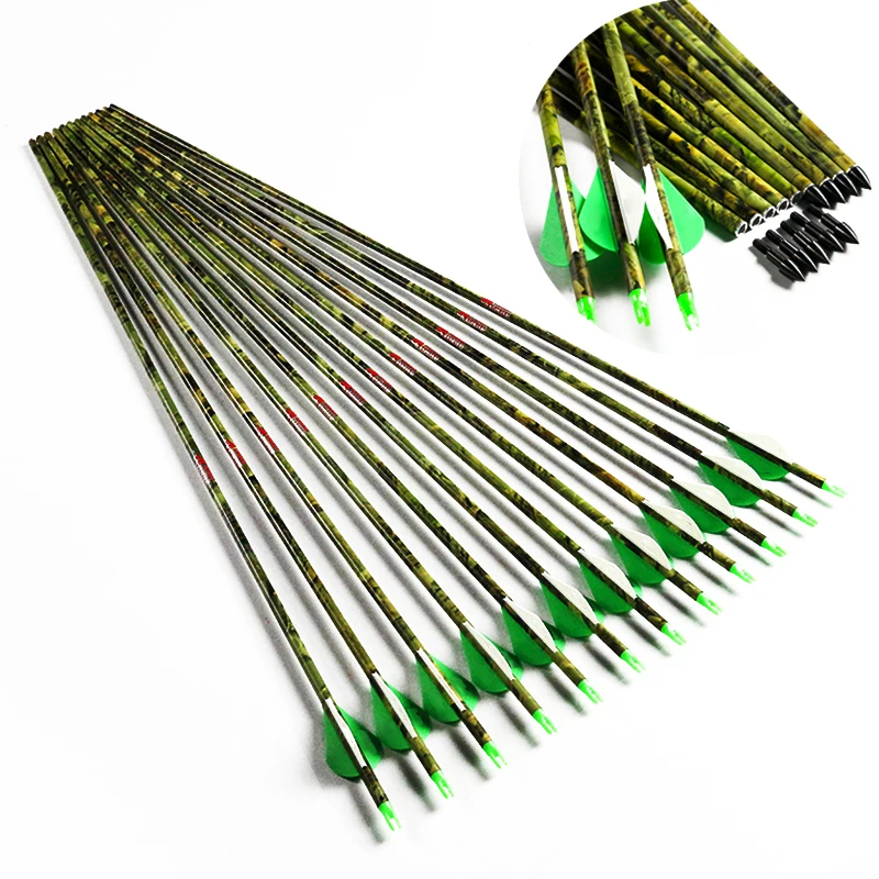 Linkboy Archery 12 шт. камуфляжная карбоновая стрела 30 дюймов Sp300 340 400 500 600 для ID мм