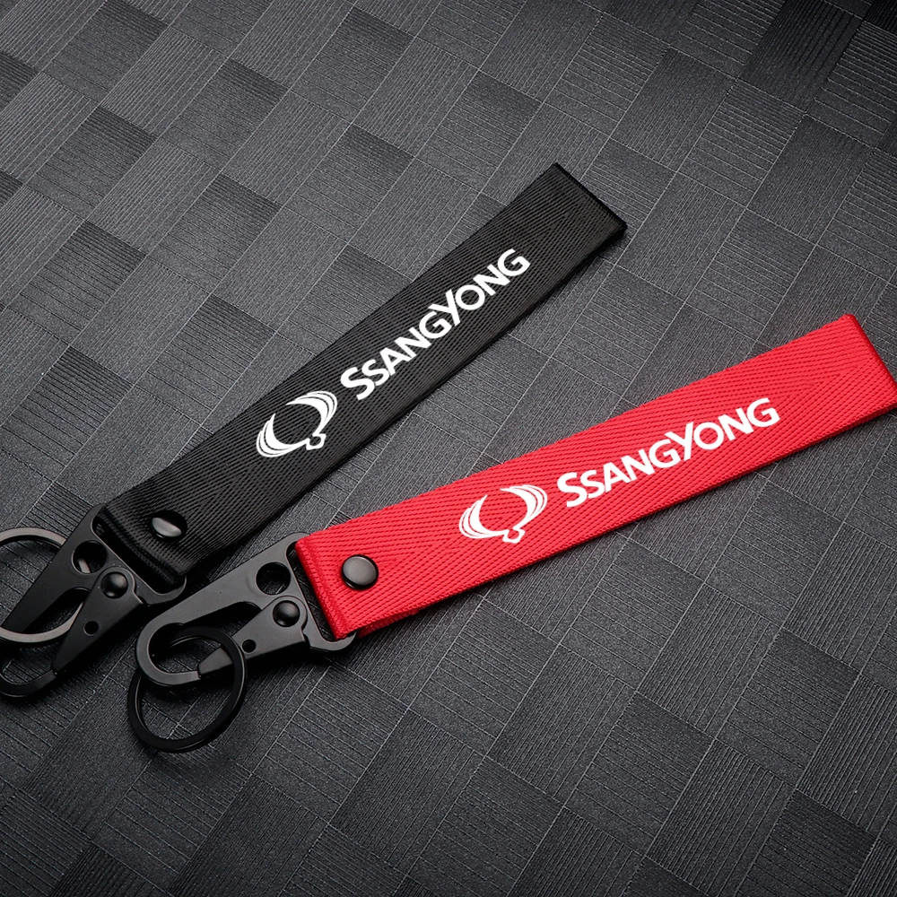 

Nylon Keyrings Car Emblem Key Chain Key Fobs for Ssangyong Actyon Rexton Stavic Korando Rodius Musso Kyron Tivoli XLV Audi HONDA