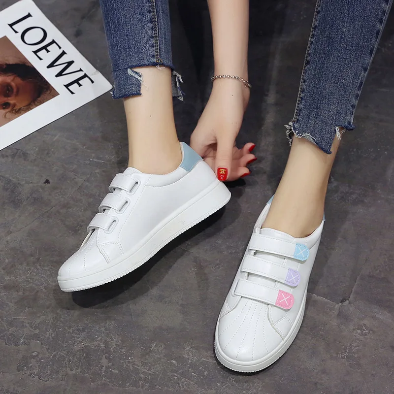 Fashion The New Spring/Autumn Casual Women Shoes Solid Hook & Loop Round Toe Sports Shoes Breathable High Quality Cotton Fabric