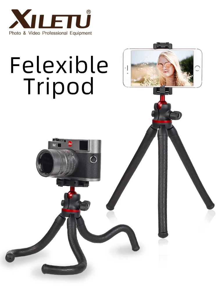 Гибкий штатив-Осьминог XILETU XBT2 для смартфона DSLR SLR Vlog штатив камеры Gopro Портативный