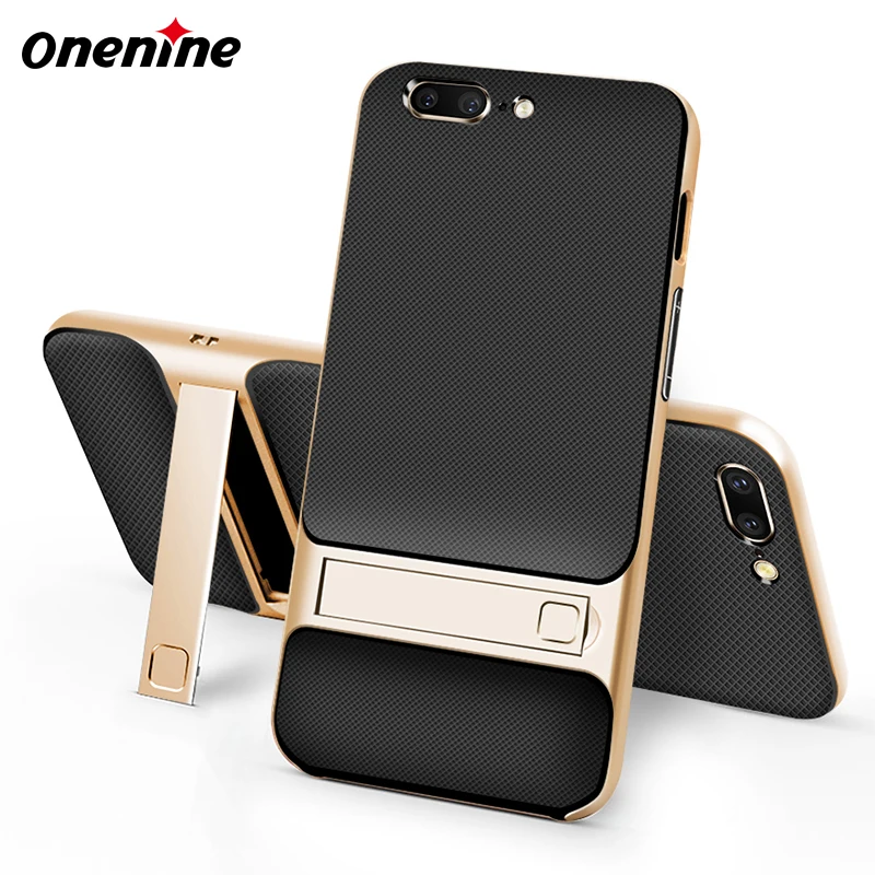 

Luxury Shockproof Case Cover for Oneplus 5 A5000 Phone Case Silicone Cover Original 3D Kickstand Hybrid 360 Protective Coque 5.5