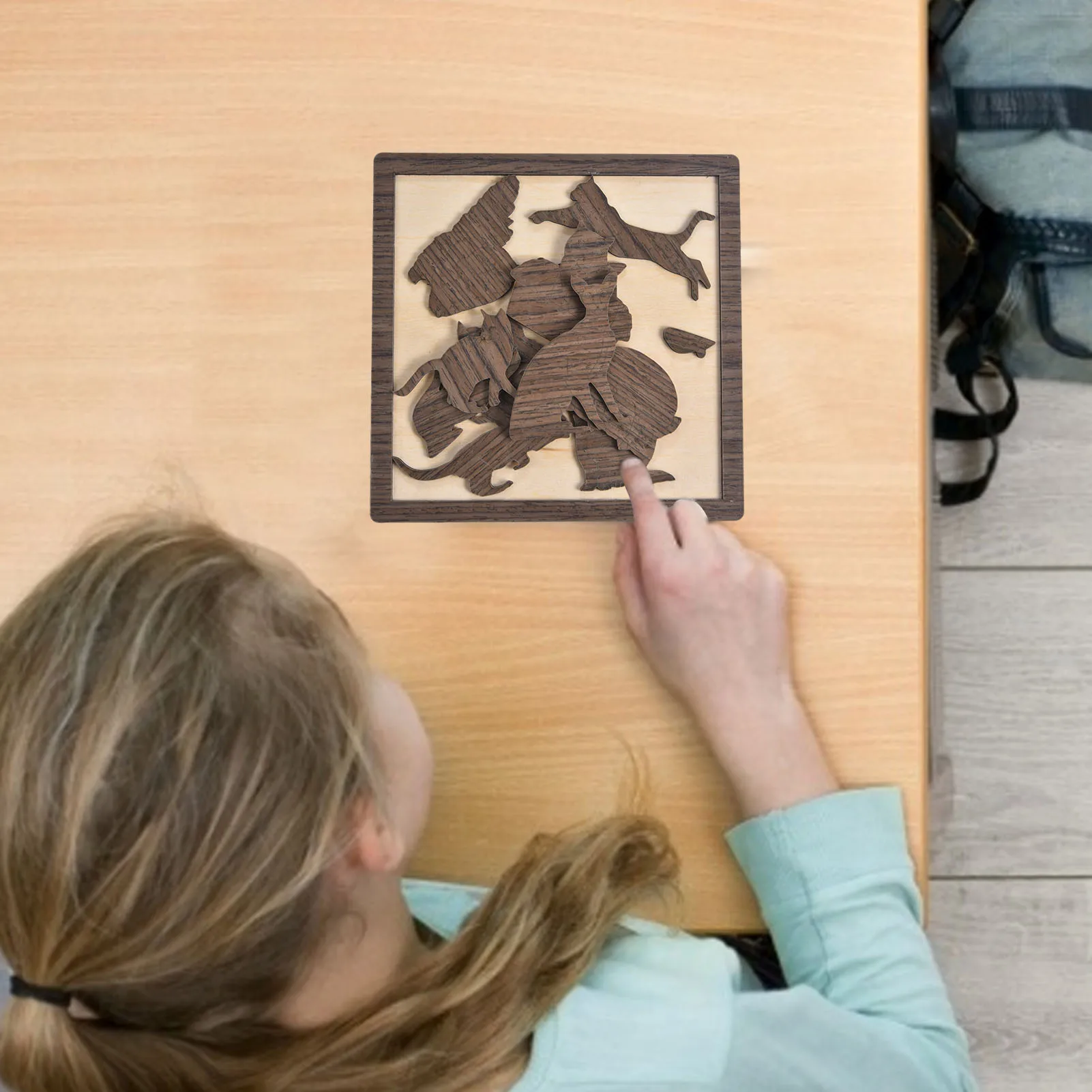 

Children 3D Wooden Puzzle Irregular Animal-shaped DIY Jigsaw Toys For Children Adults Super hard brain burning challenge puzzle