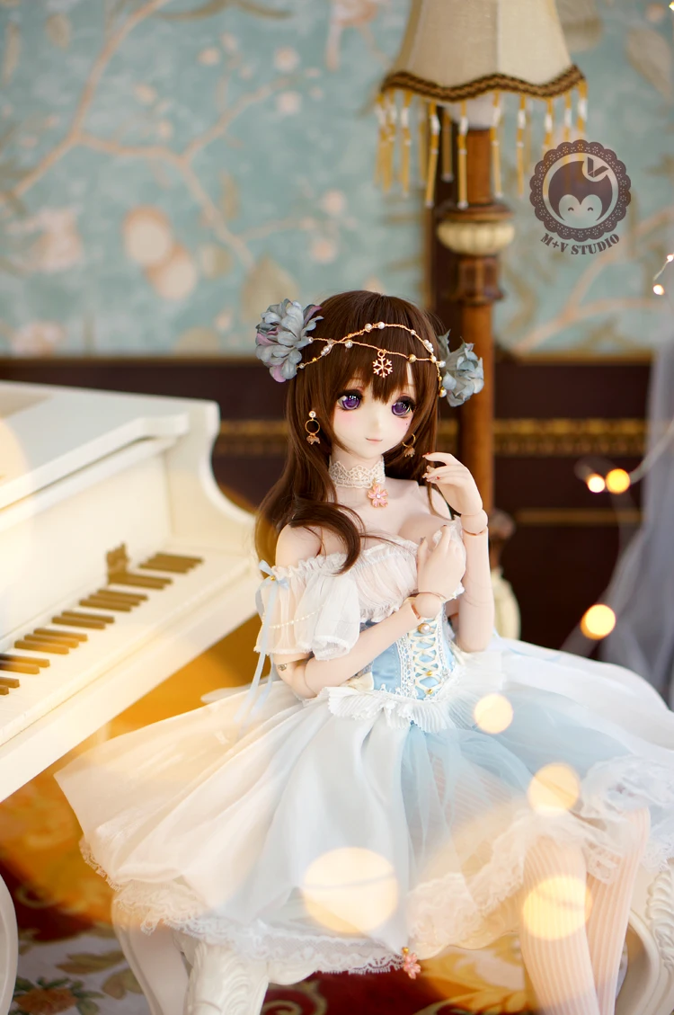 Blue Новая Одежда для кукол BJD 1/3 SD DDAEAS платье принцессы зарубежная юбка розовый синий настраиваемые аксессуары для кукол - Цвет: Blue