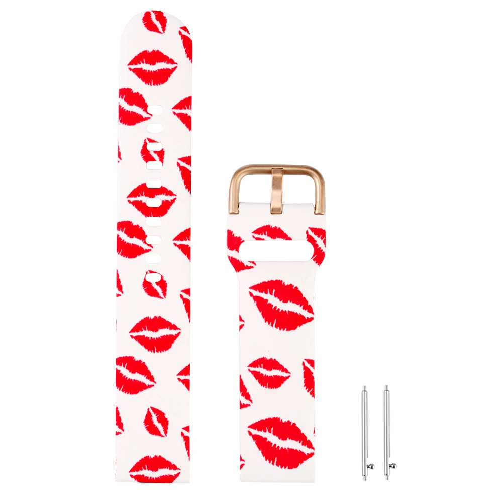 

20mm Colorful Soft Silicone Strap Watchband for Samsung Galaxy Watch Active Flower Printed Unisex Wristband Bracelet Accessories