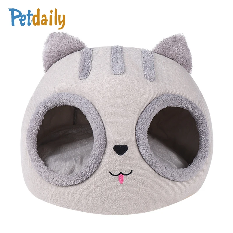 

Cute Plush Cat bed House With Mat,Removable Washable Winter Warm Pet Cat Cave/Nest,Cozy kitten Puppy Small Dog Bed For Sleeping