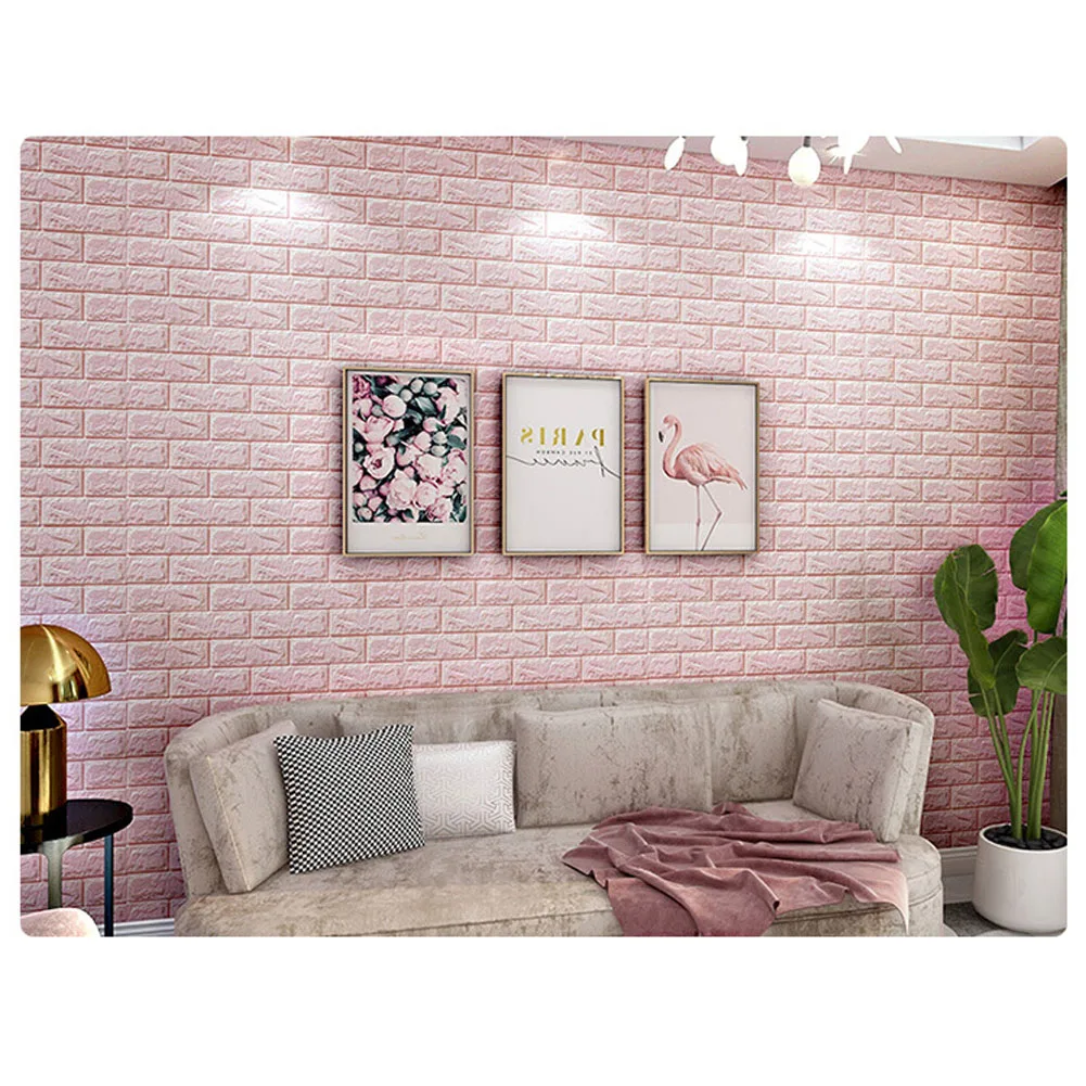 10pcs Brick Foam Panels 3d Wall Stickers Self-adhesive Diy Embossed Stone Wallpaper Home Decor Living Room Kitchen Decoration | Дом и сад