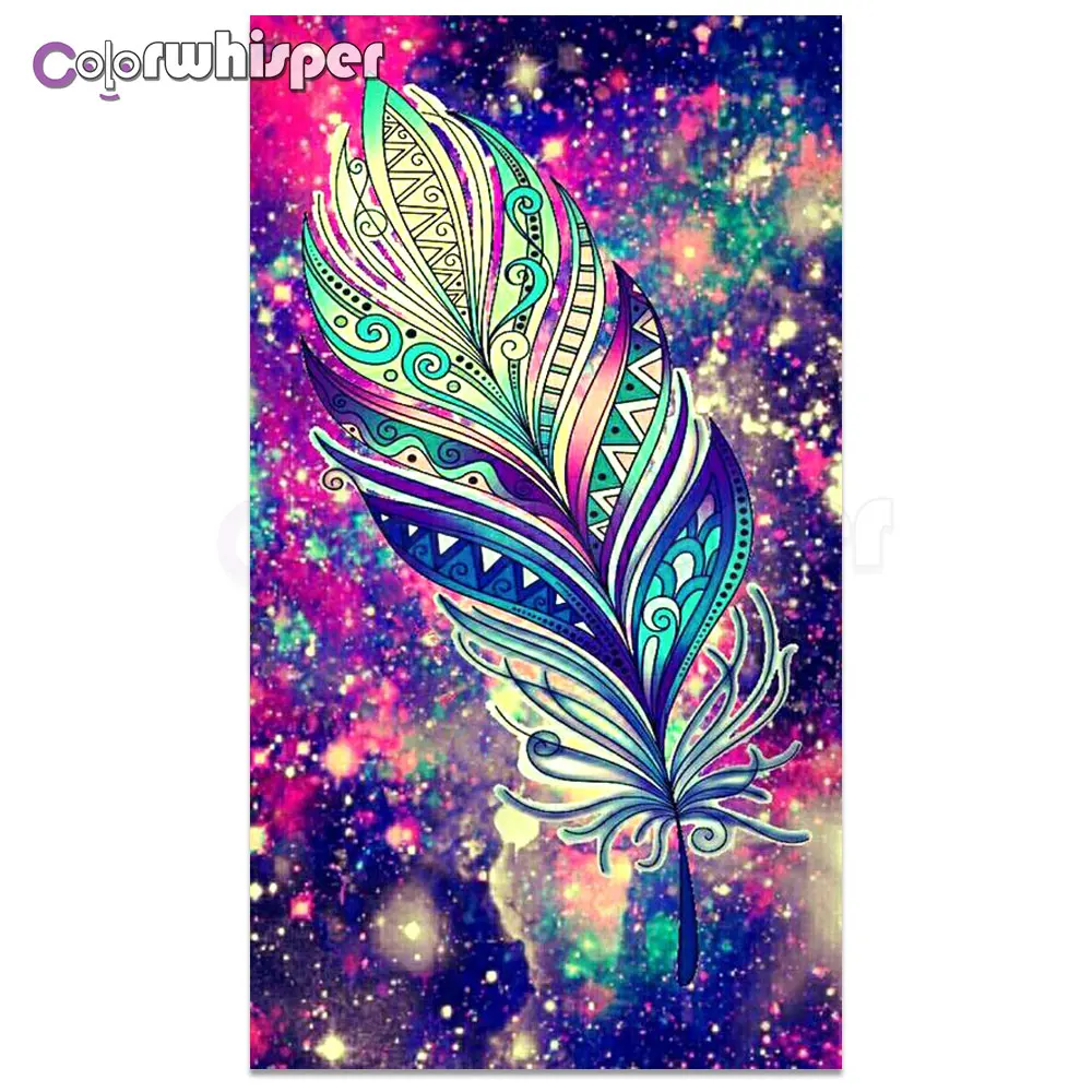 Алмазная картина квадратная/круглая Daimond 5D цветная перьевая художественная