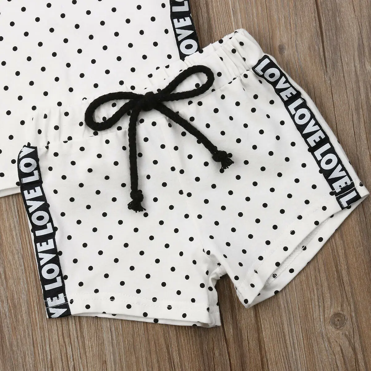 Одежда для маленьких девочек топы с волнистыми точками футболка штаны шорты