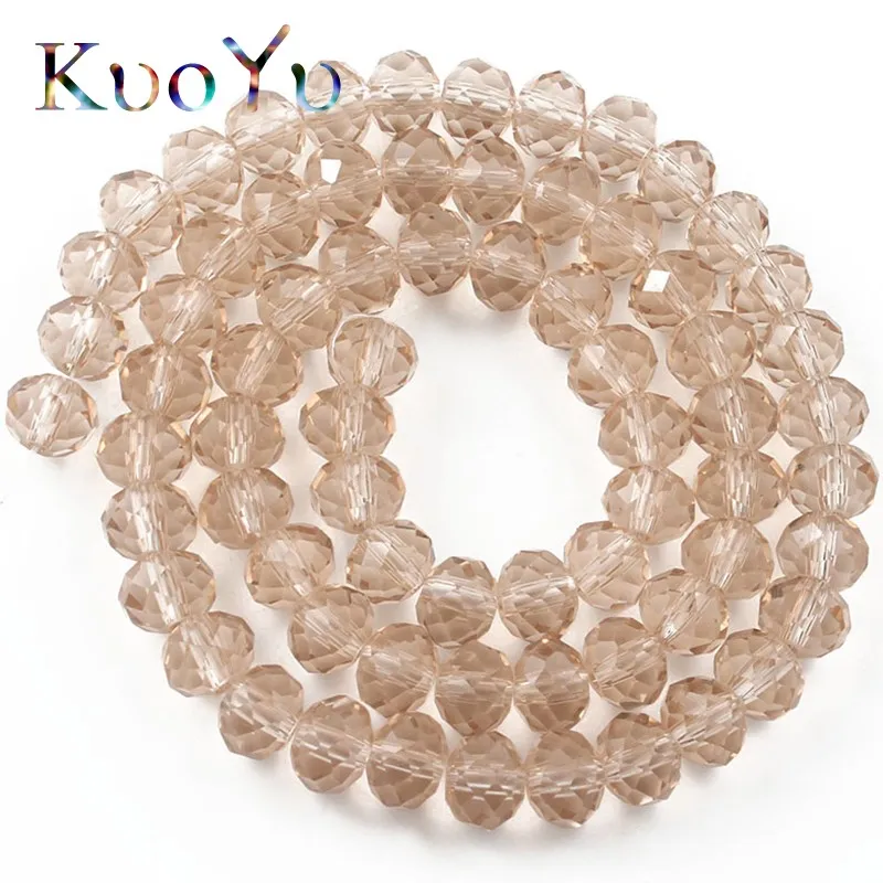 Граненые хрустальные бусины цвета шампанского ронdeli разделительные для