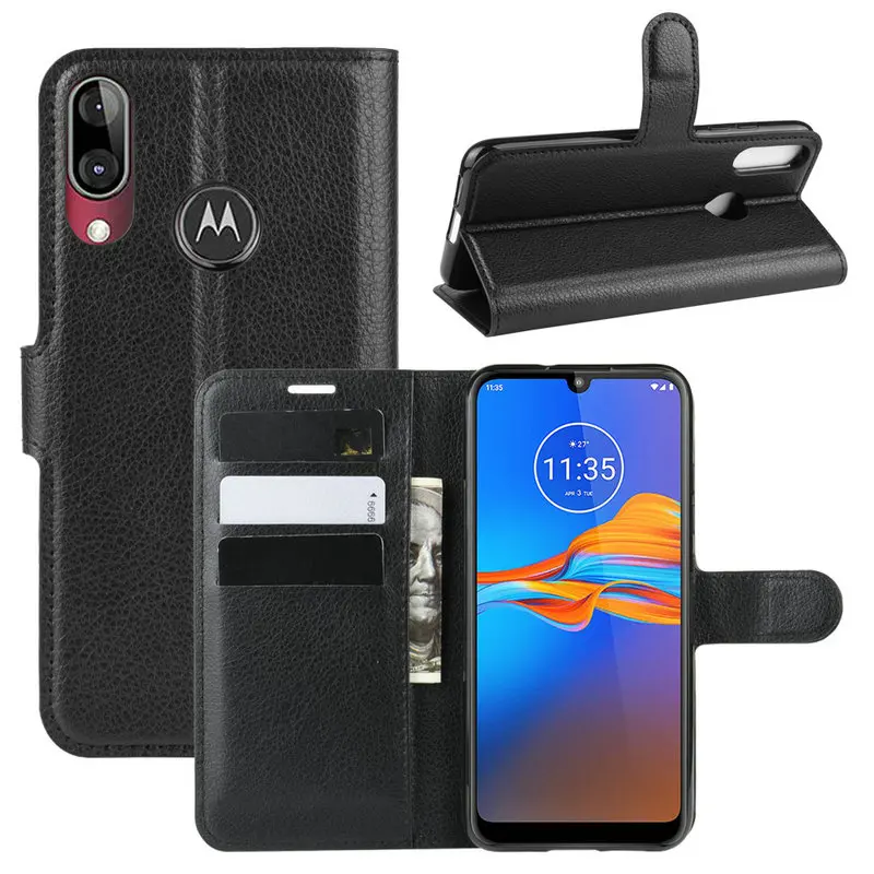 Чехол бумажник для Motorola Moto E6 Plus кожаный чехол книжка E 6 го поколения|Бамперы| |