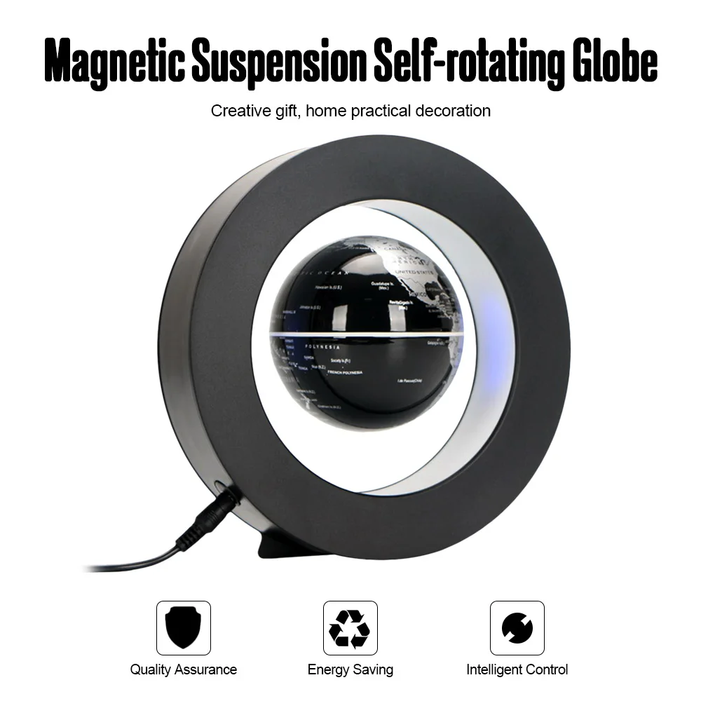Магнитный левитационный Плавающий глобус с цветными светодиодными огнями