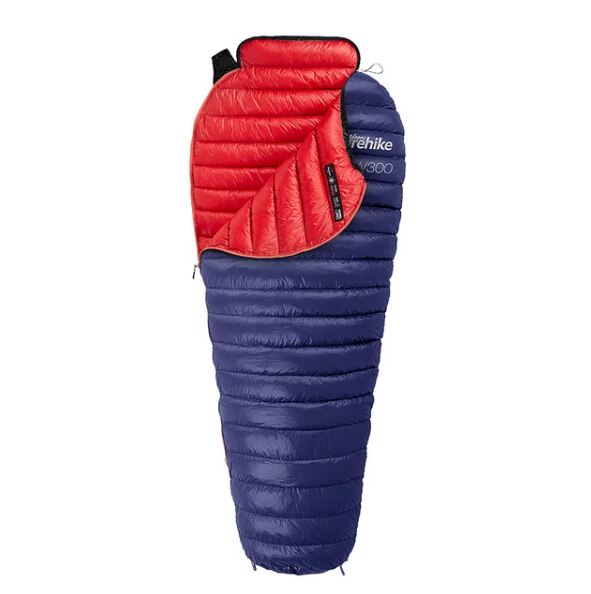 Blue Naturehike CW300 Сверхлегкий Открытый белый гусиный пух Мумия спальный мешок NH18S300-D - Цвет: Blue
