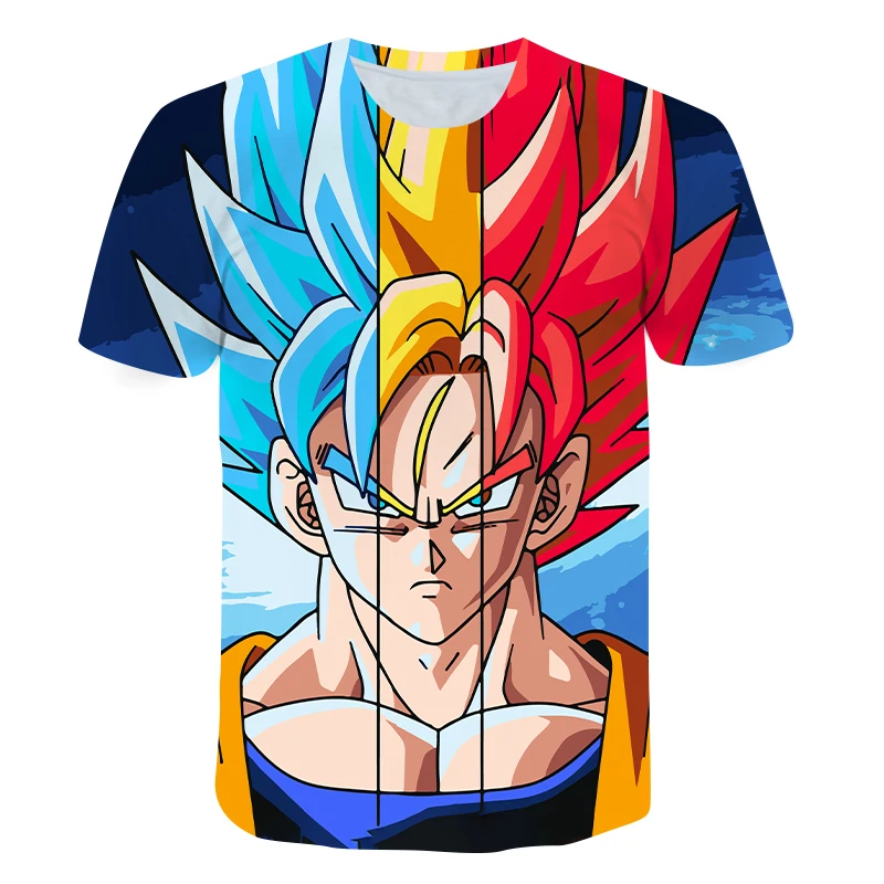 

2021 New Dragon Movie Ball2 Theme Top Fashion Cartoon Anime Cool Boy's T-shirt Male Anime 3DT shirt Boy Street Summer Clothing