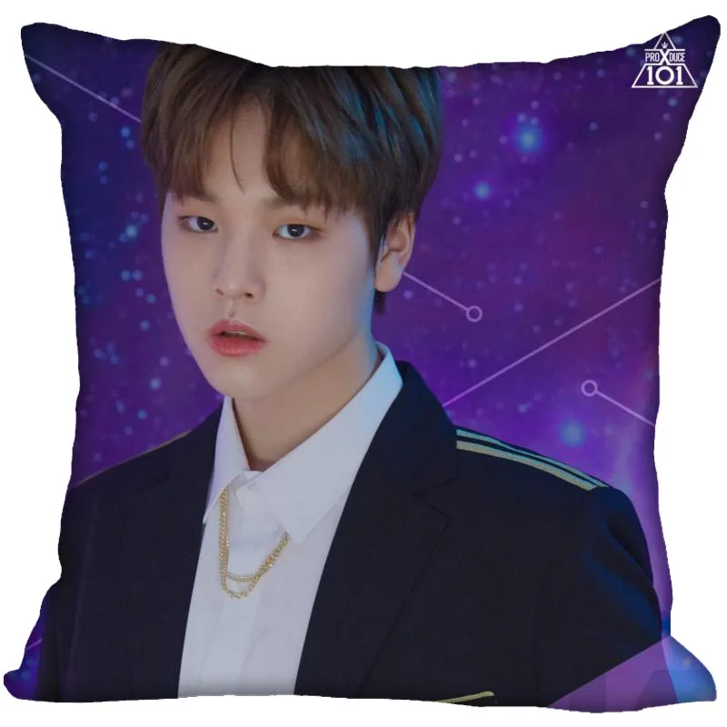 11 KPOP X1 печатная квадратная наволочка модное декоративное двустороннее атласное с узором Наволочка на заказ ваш подарок изображения - Цвет: 11