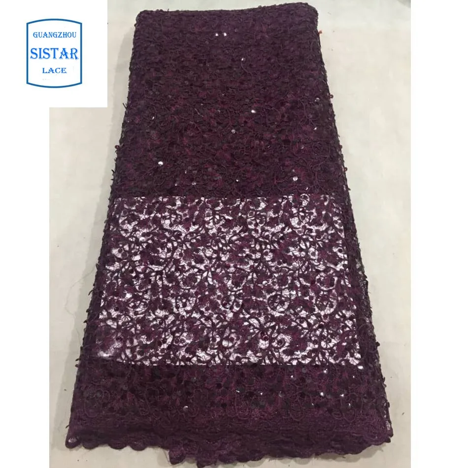 dark purple Жженая оранжевая нигерийская кружевная ткань африканская французская кружевная ткань высокого качества с блестками Тюль французское кружево ST1867 - Цвет: dark purple
