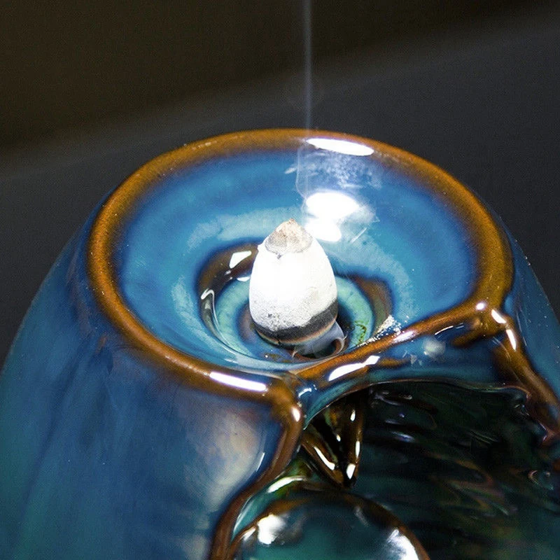 Курильница с конусами и 50 натуральный конический благовоний Будды стилизованный