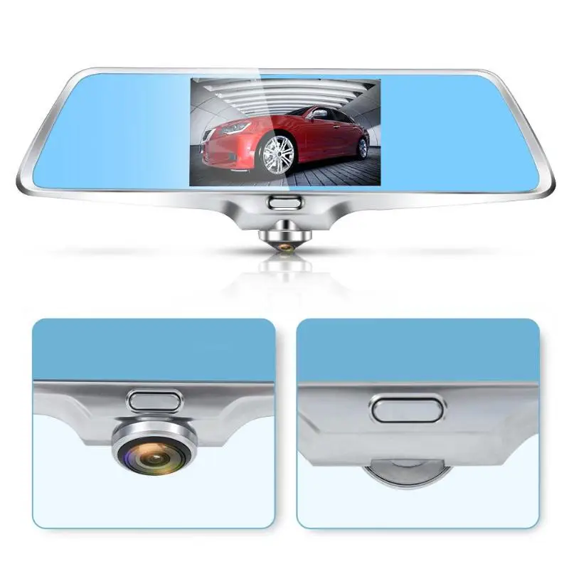 L502 Car Rearview Mirror DVR Camera Recorder Dual Lens 360 Degree Panoramic View Dashcam