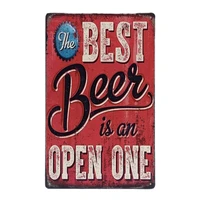 1 pc the best beer is an open one bar store tin plate sign wall plaques man cave decoration dropshipping poster metal