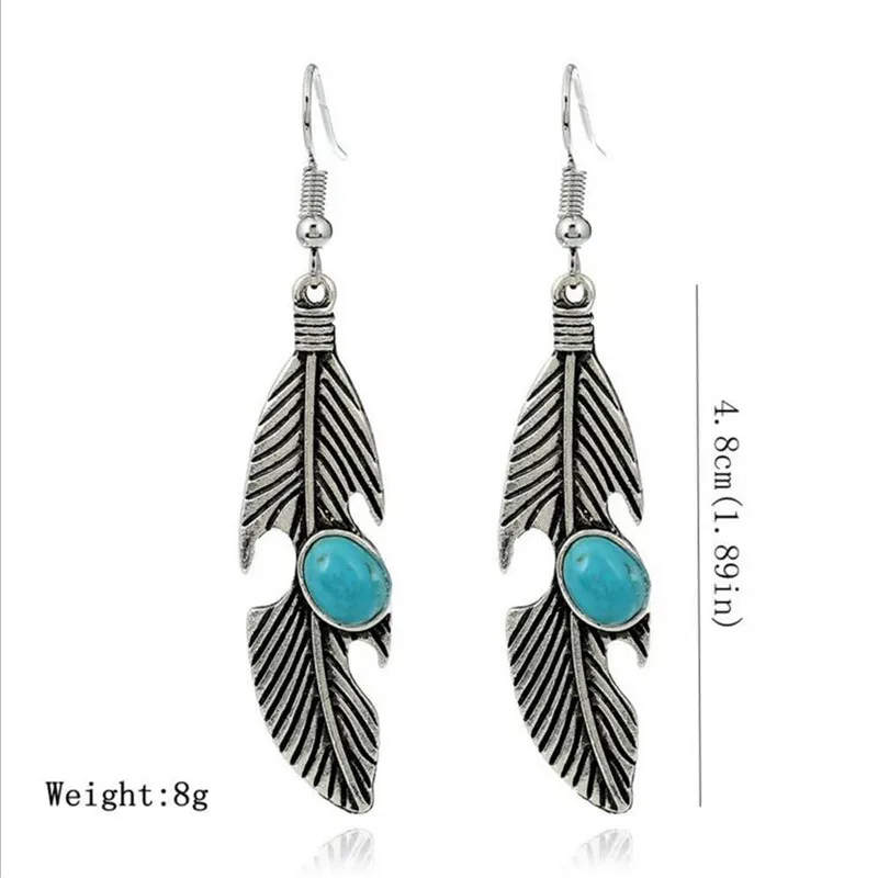 

Gorgeous Earings Fashion Jewelry 2020 Women Earrings Dangle Drop Earrings Bohemia Retro Leaves Turquoises Earrings For Women
