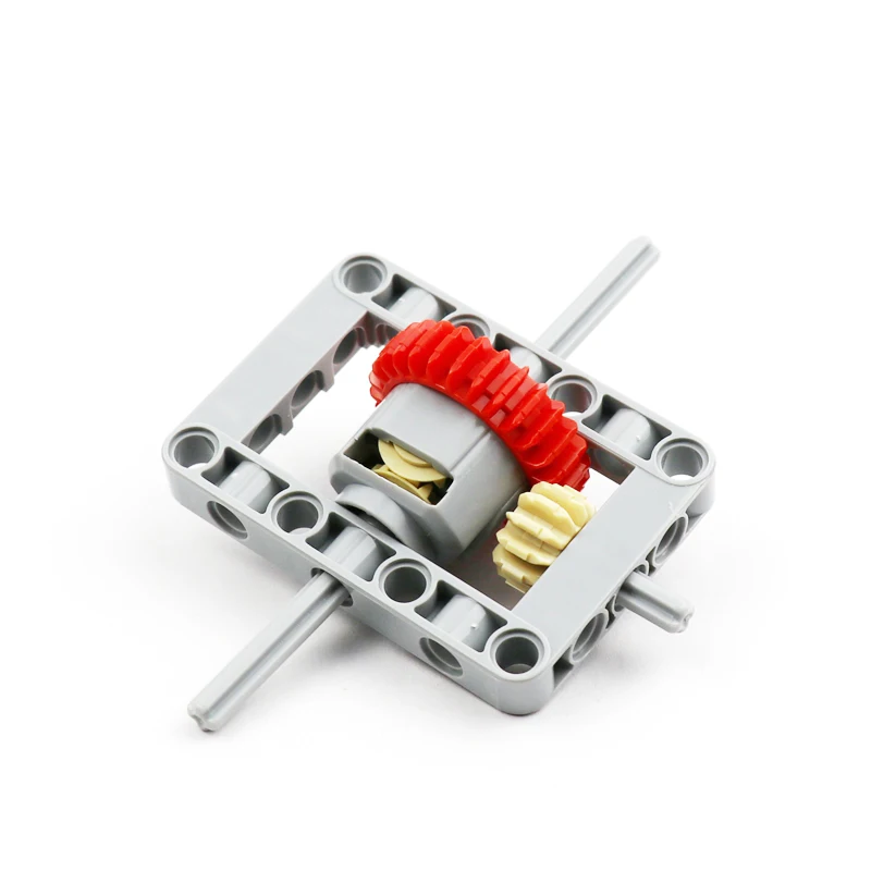 Новый набор деталей MOC технических блоков с дифференциальными шестернями, набор рамы и упаковка.