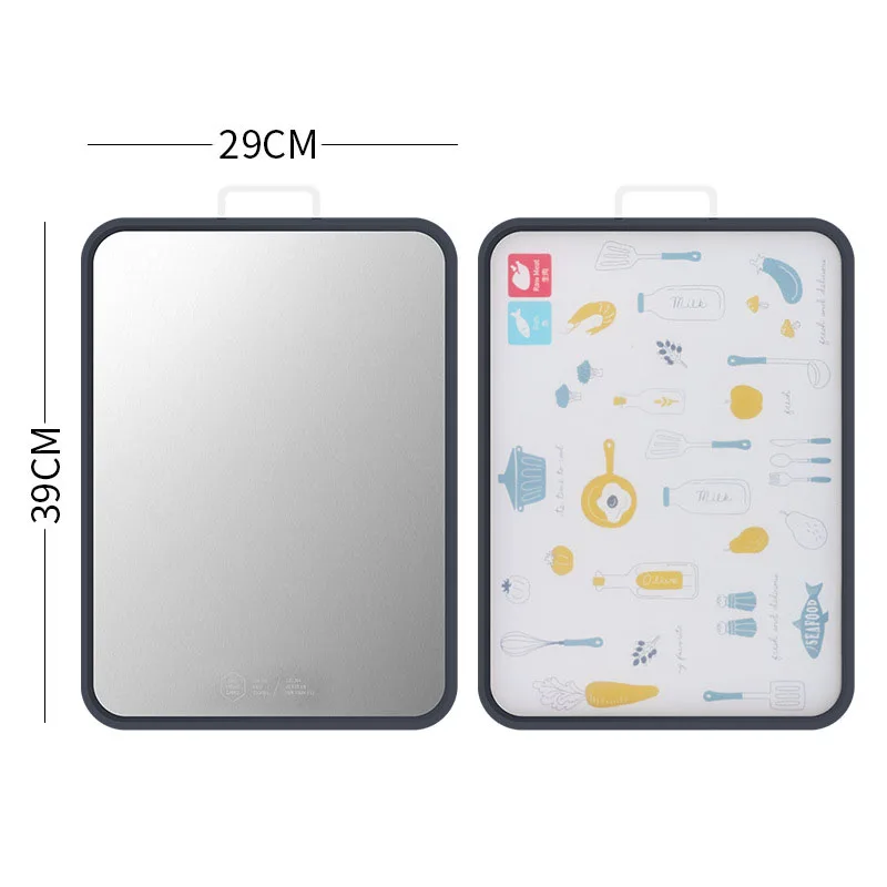 

Multifunctional Antibacterial Double-sided Stainless Steel Chopping Blocks Household Kitchen Anti-mildew Cutting Chopping Board