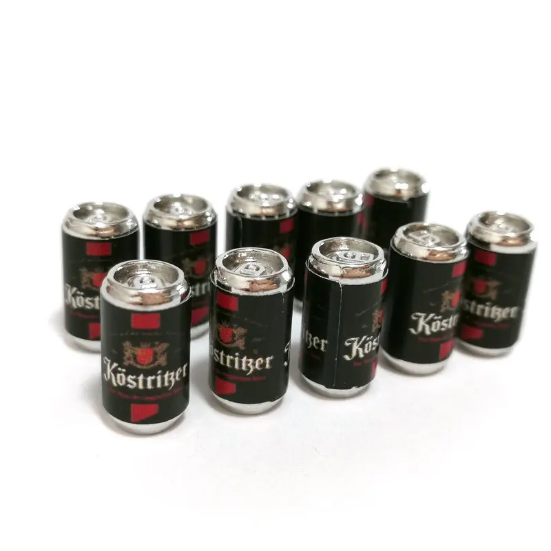 10 шт. милые черные зеленые банки для пива масштаб 1:12 миниатюрные кукольные домики