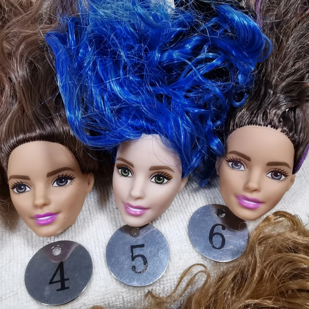 B666-8 Original Foreign Trade West Asia Dimples Beauty 1/6 OOAK NUDE Doll Head Mussed MIXED Hair for DIY | Игрушки и хобби