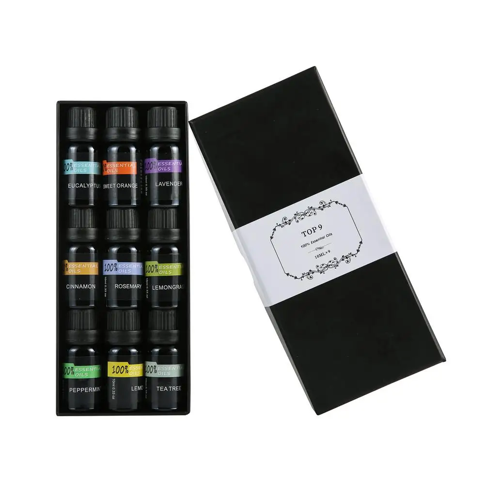 

9Pcs/Set Pure Natural Aromatherapy Essential Oils Kit 10ml Humidifier Water-Soluble Fragrance Oil Fresh Air Essential Oil Set