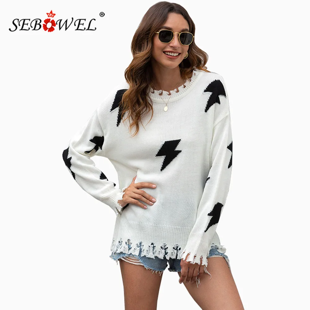 

Женский трикотажный пуловер с длинным рукавом, с молнией