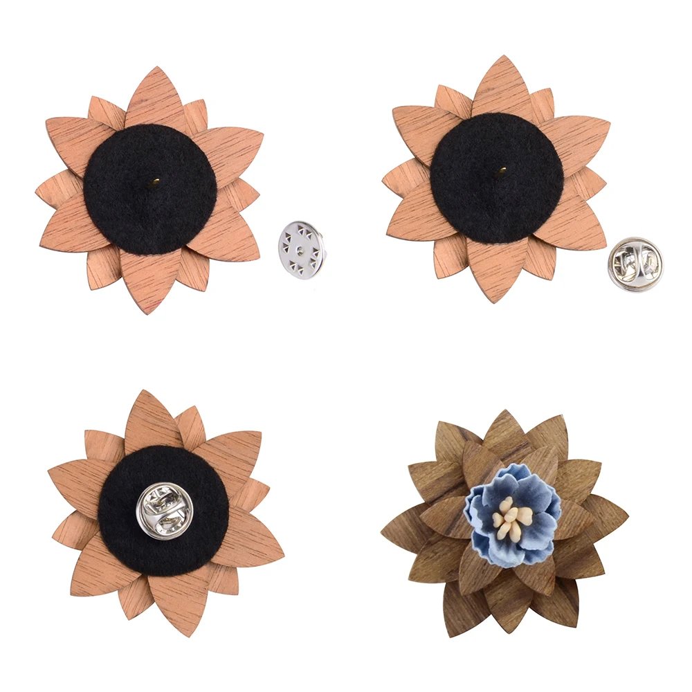 Новый Регулируемый вырезанный цветочный дизайн деревянный галстук бабочка