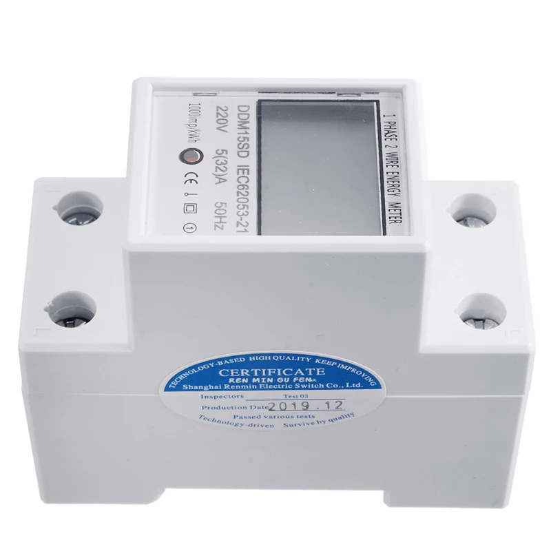 1Pc Energy Meter KWH-Watt Electric 1 Phase Approved Consumption Smart For DIN rail 5 (32) A 230V | Инструменты