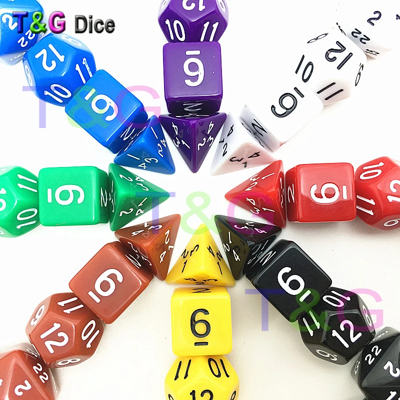 Новые 8 цветов d4 d6 d8 3xd10 d12 d20 d24 d30 10 шт. для ролевых игр с черными сумками|d6 set|d20 setdice