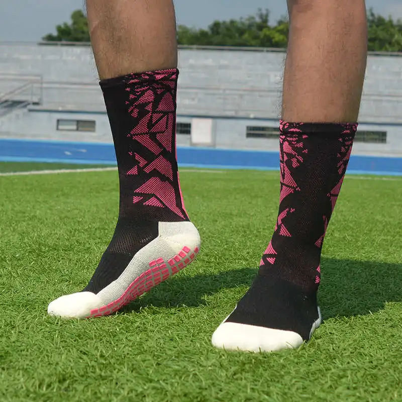 Camouflage Pink Спортивные носки, противоскользящие футбольные носки, утолщенные Дышащие футбольные носки для мужчин и женщин, носки для бега, велоспорта, пеших прогулок - Цвет: Camouflage Pink