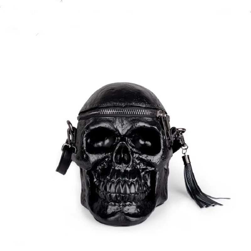 Оригинальная женская сумка с забавной головой скелета черная handbad для мужчин