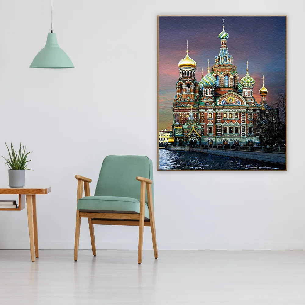 Картина по номерам строительный замок набор для рисования картины на холсте