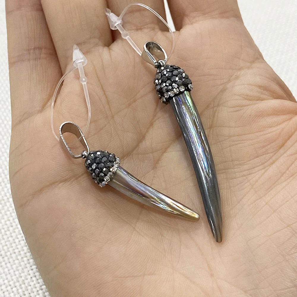 

Abalone Shell Pendant Irregular Pepper Shape Diamond Pendant DIY Handmade Fashion Necklace Earrings Jewelry Accessories