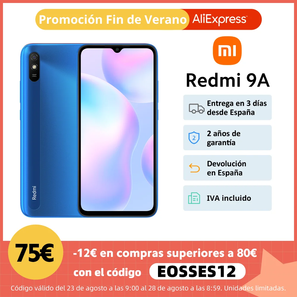 Смартфон Redmi 9A Gobal 2 + 32 ГБ 5000 мАч 6 53 дюйма 13 МП|Смартфоны| |