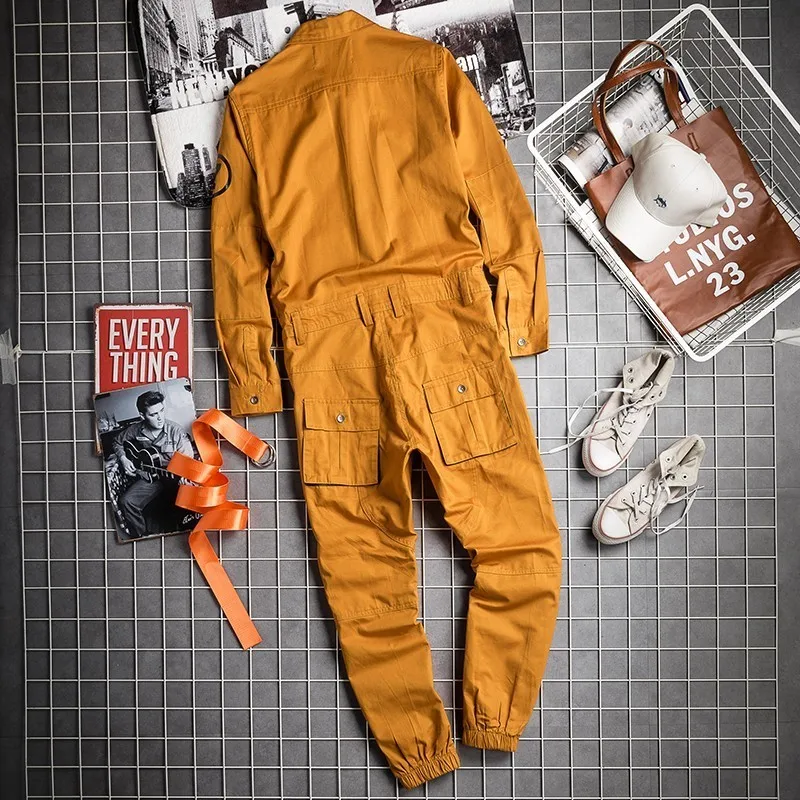2020 осенние мужские комбинезоны в стиле хип хоп с длинным рукавом цельные