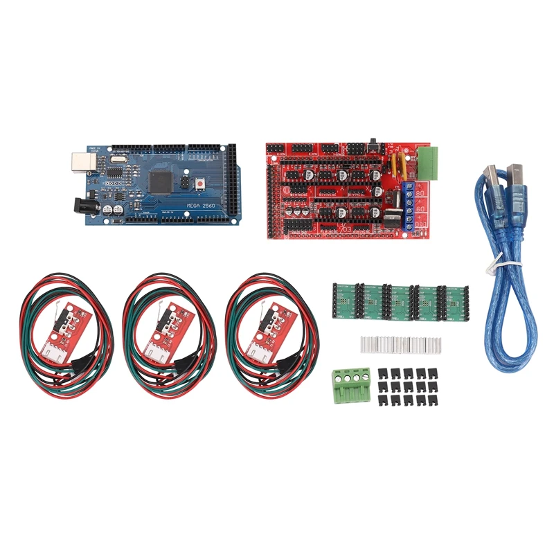 

3D Printer Kit MEGA2560 Module+RAMPS 1.4+5xA4988+3xEndstop For Arduino RepRap