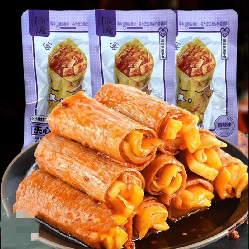 

Dried bean curd sandwich bean roll 26g/sachet hand ground dried bean curd with spicy flavor