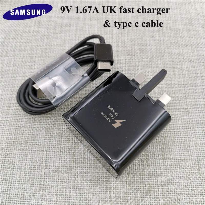 Оригинальное быстрое зарядное устройство Samsung S10 A70 USB адаптер питания 15 Вт Кабель