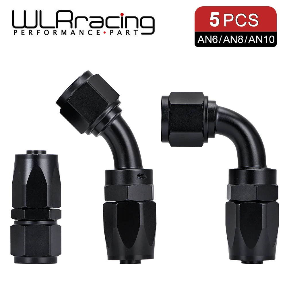 

5 шт., AN4 AN6 AN8 AN10, прямой 45, 90, 180 градусов, масляный топливный поворотный концевой фитинг шланга, Масляный шланг, адаптер, комплект, поставка с ф...