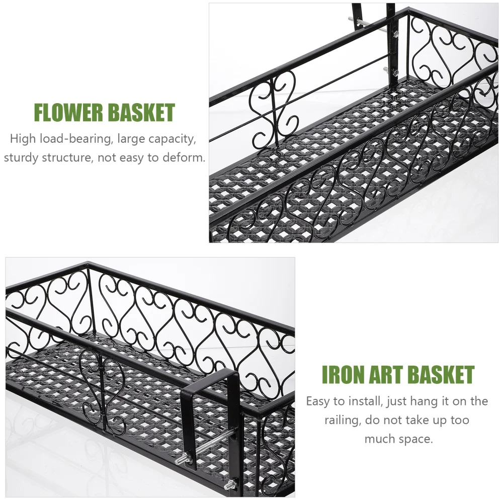 

1pc Railing Flowerpot Rack Balcony Planting Flowerpot Plant Display Hanging Rack