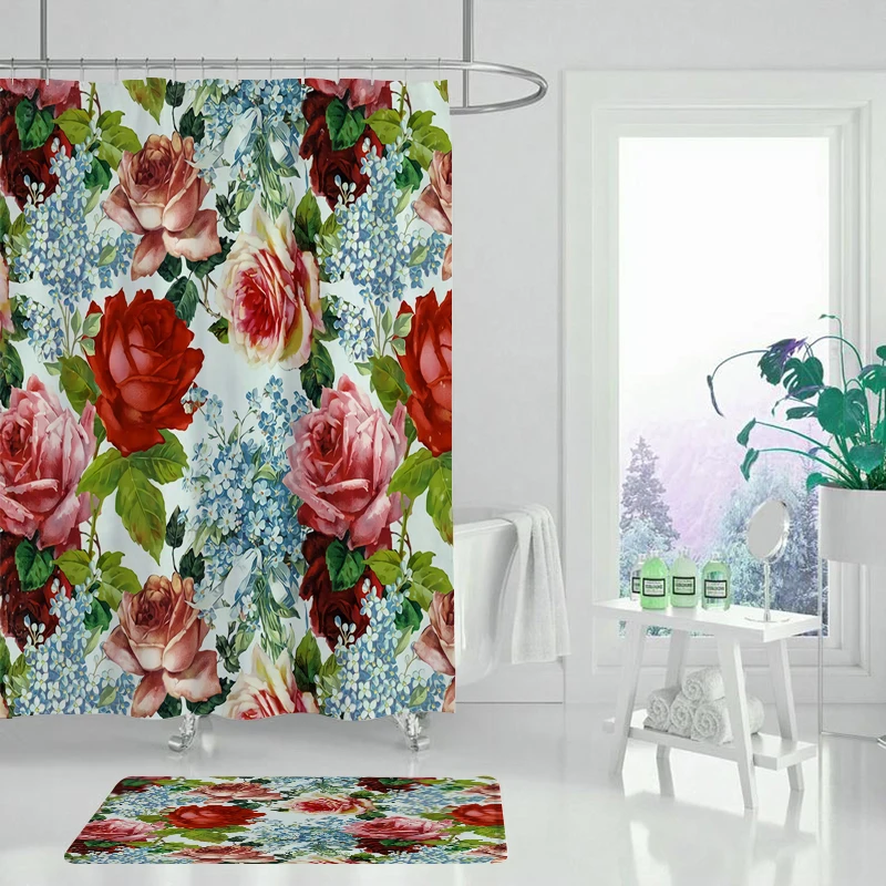 Шторка для душа 180x200 см зеленая Водонепроницаемая занавеска ванной из полиэстера