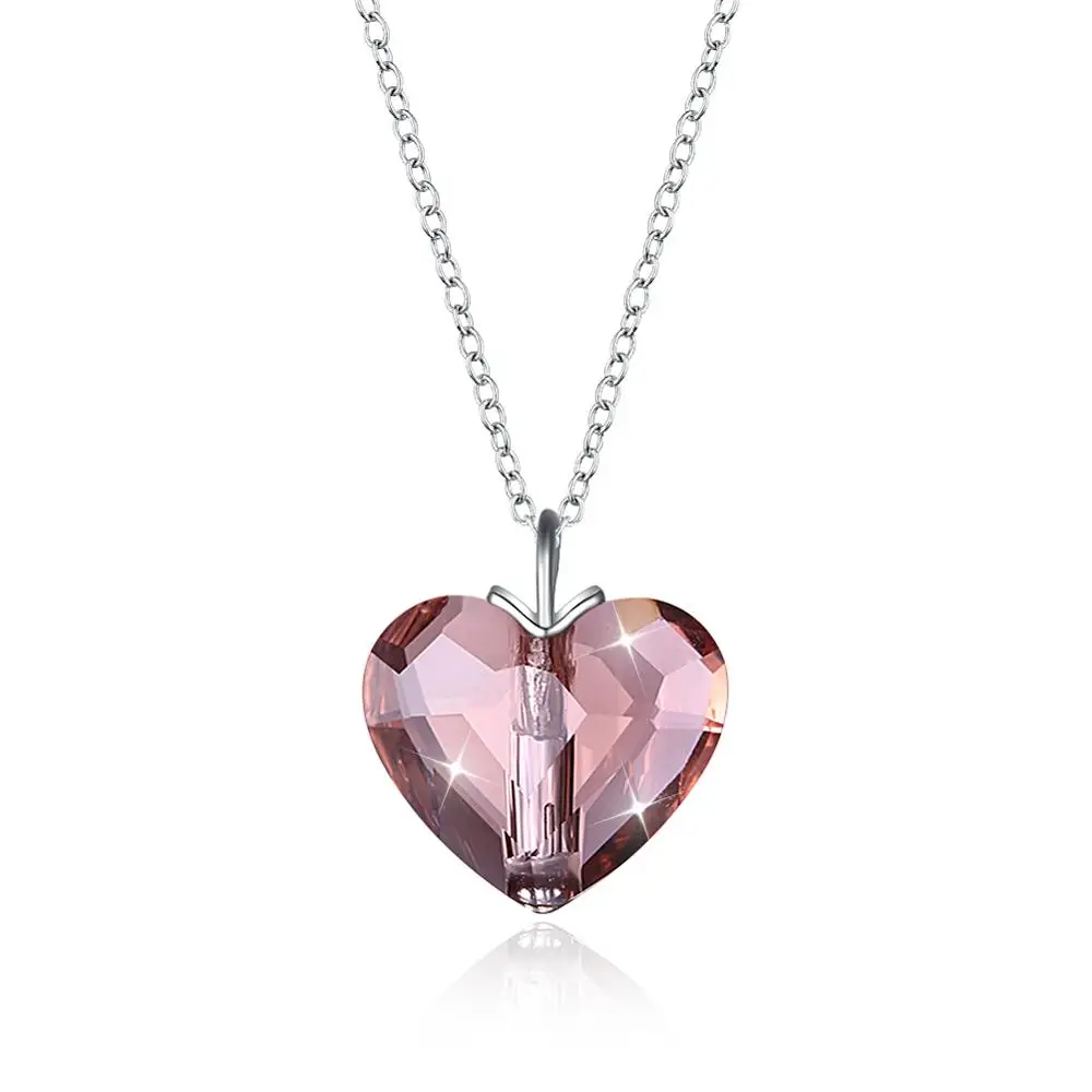 Подвеска с красным сердцем и кристаллами LEKANI от Swarovski ожерелье 925 пробы серебро