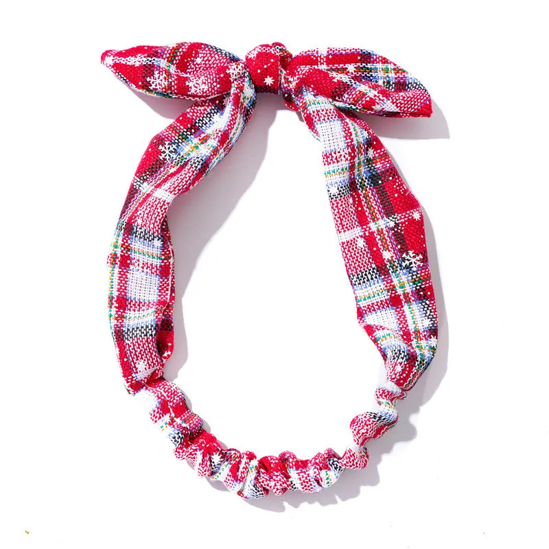

Fashion Christmas Hairband Cute Rabbit Ear Printed Headband Elastic Headwrap Turban Hair Accessories