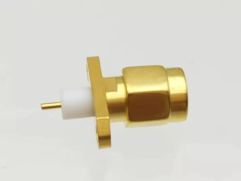 10 шт. разъем SMA штекер 2 отверстия фланец PTFE припой чашка настольное крепление |