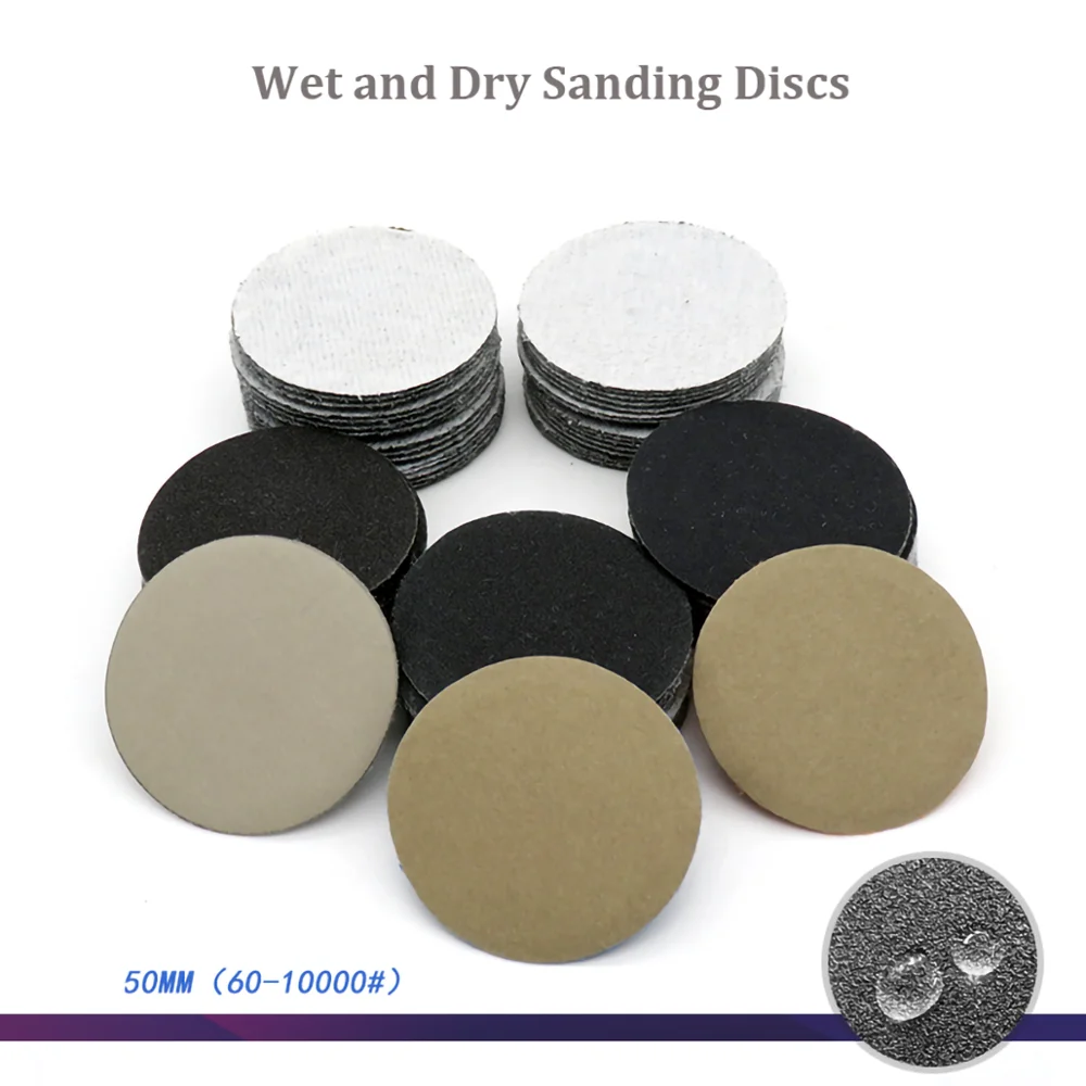 

5/10/20/50/100pcs 50mm Wet and Dry Sanding Discs Grit 60-10000 2" Hook & Loop Polishing Sandpaper